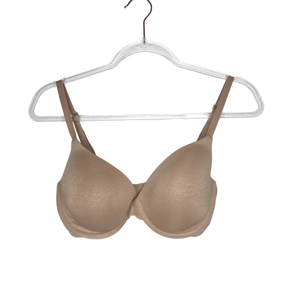 VICTORIA'S SECRET Uplift Semi Demi Underwire Push Up Bra Lined Nude Size 34DD - Picture 7 of 7